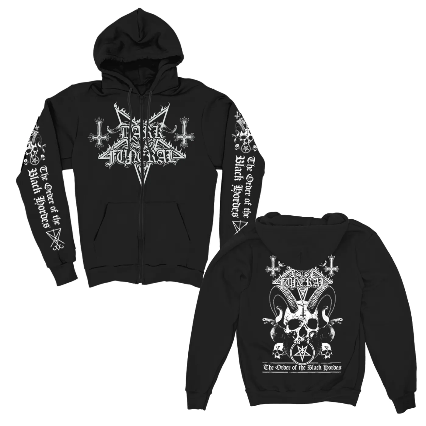 Dark Funeral Order Of The Black Horde Zip Up Hoodie (Black)
