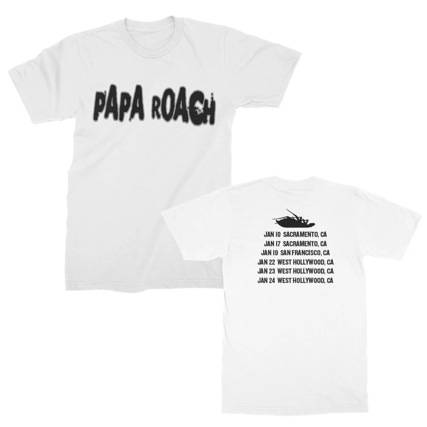 Papa Roach Logo 2019 Tour Tee (White)