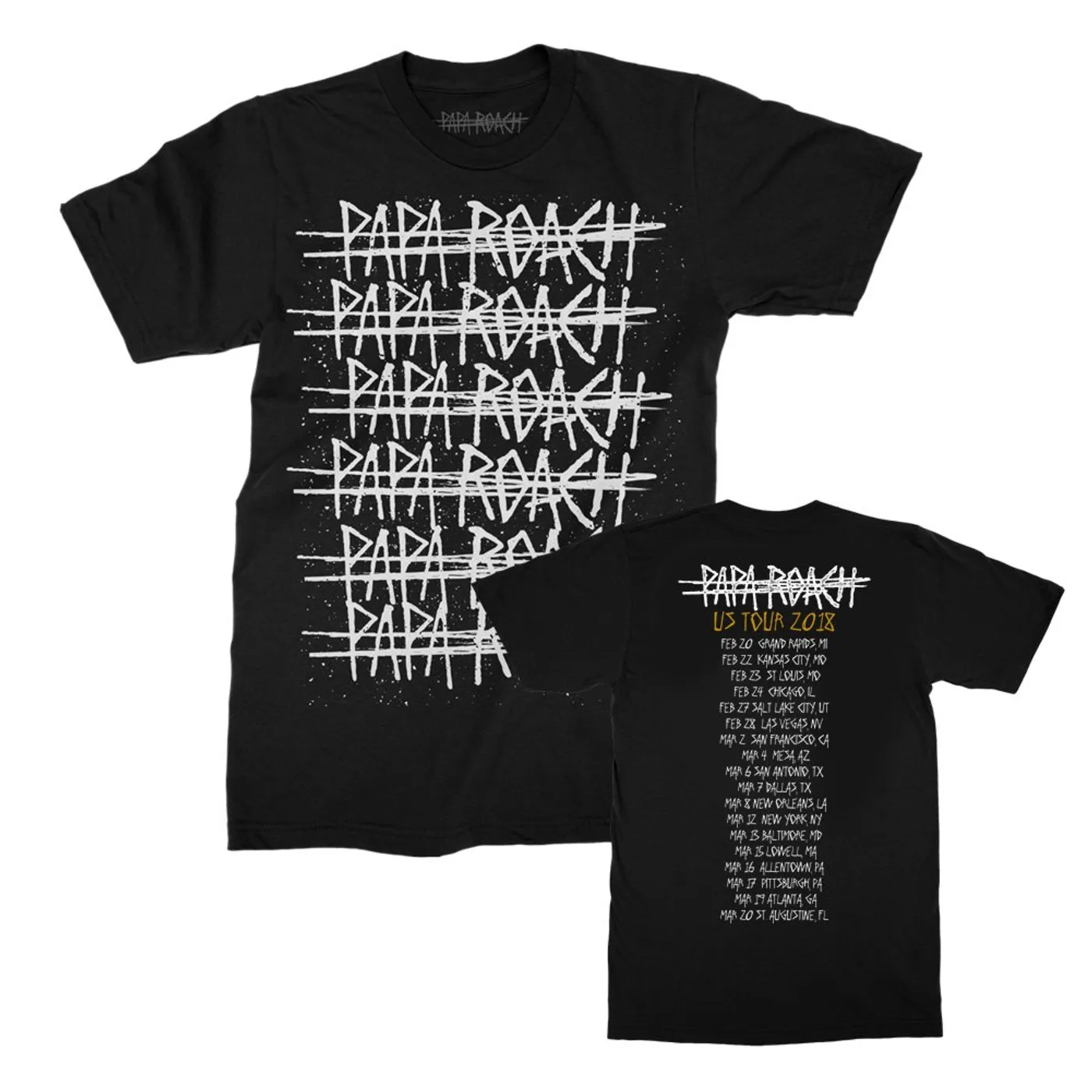 Papa Roach Repeater 2018 Tour Tee (Black)