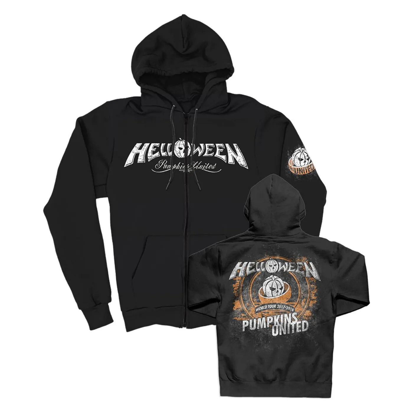 Helloween Pumpkins United Zip Up Hoodie (Black)