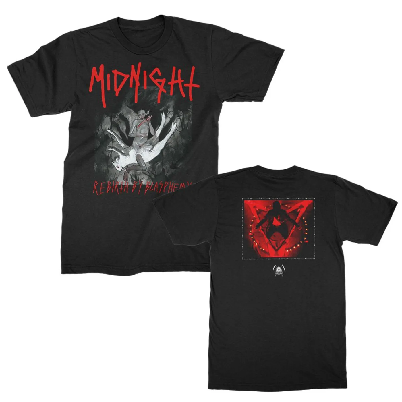 Midnight Rebirth By Blasphemy Album T-Shirt (Black)