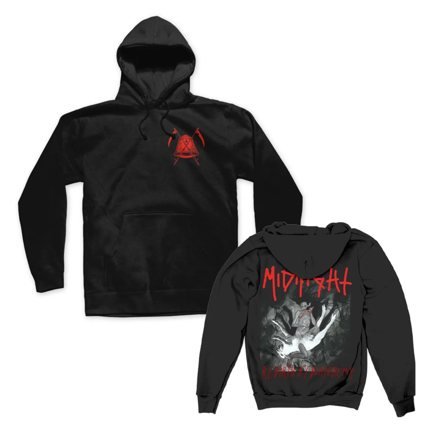 Midnight Rebirth By Blasphemy Pullover Hoodie (Black)