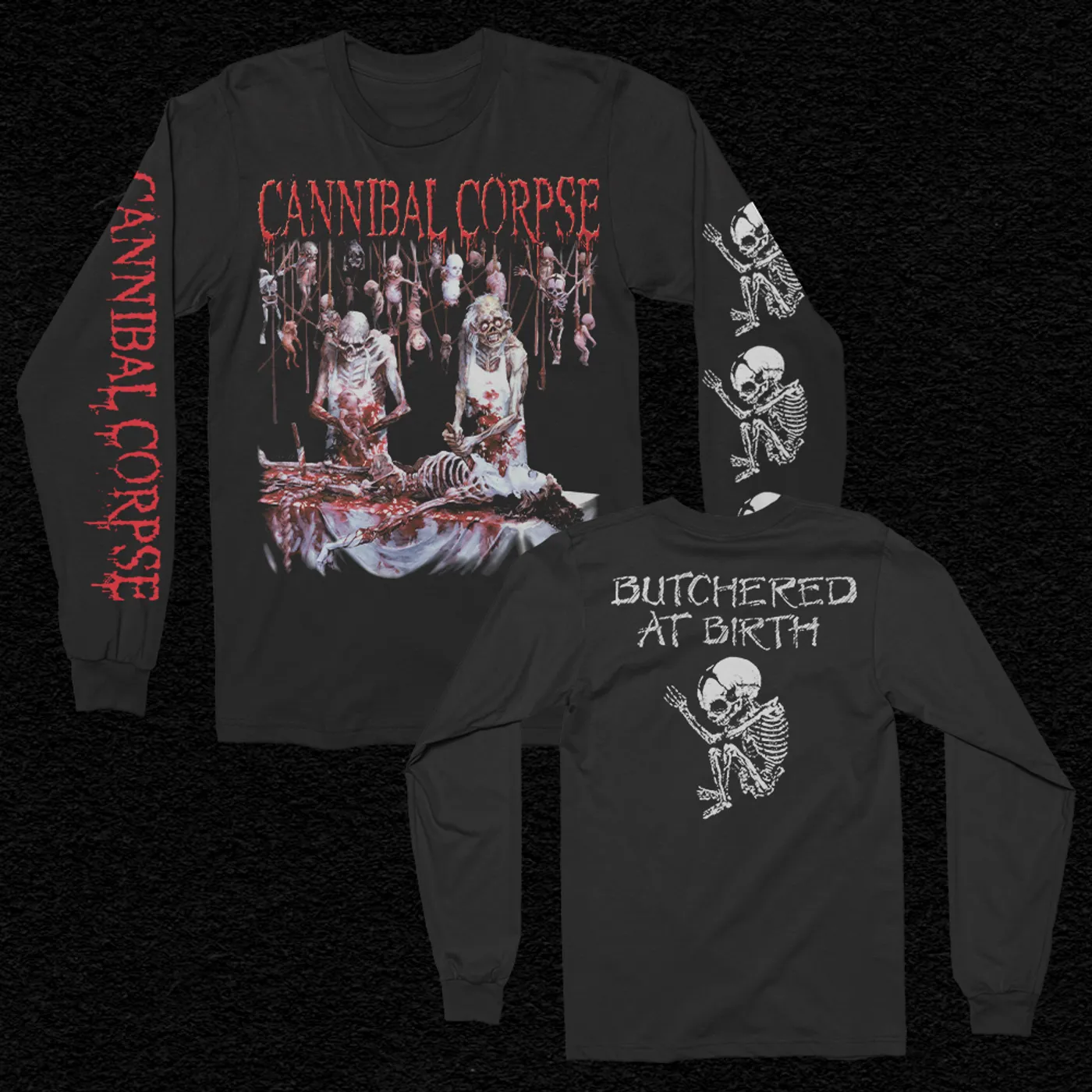 Cannibal Corpse Butchered At Birth Long Sleeve T-Shirt (Black)