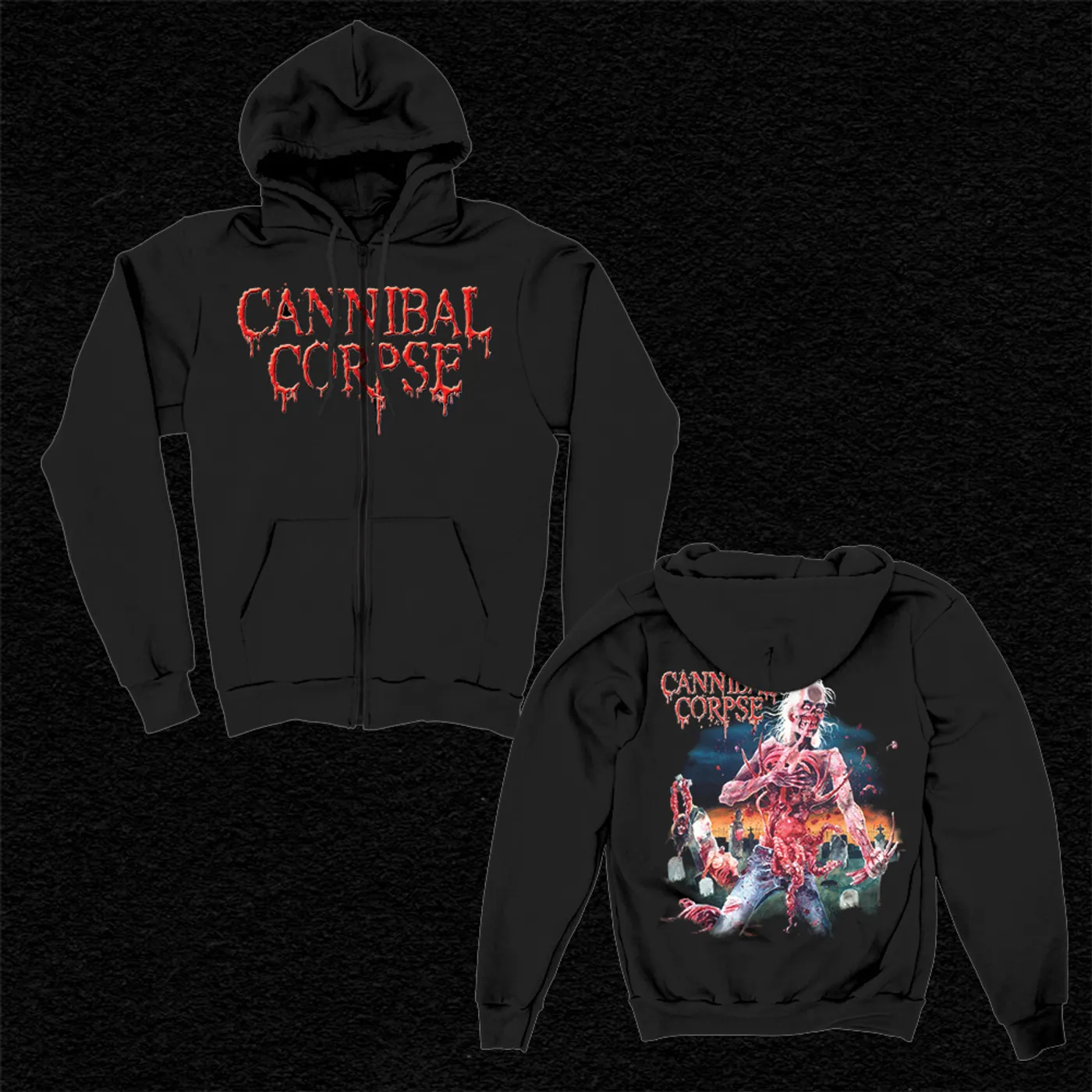 Cannibal Corpse Eaten Back To Life Zip Up Hoodie (Black)