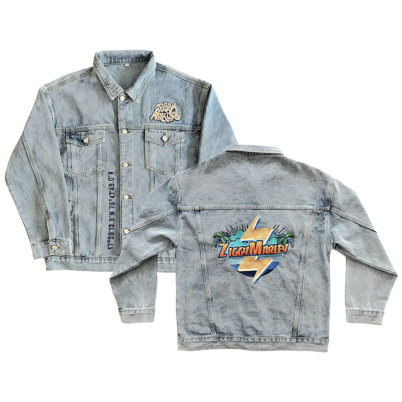 Ziggy Marley Bolt Denim Embroidered Jacket
