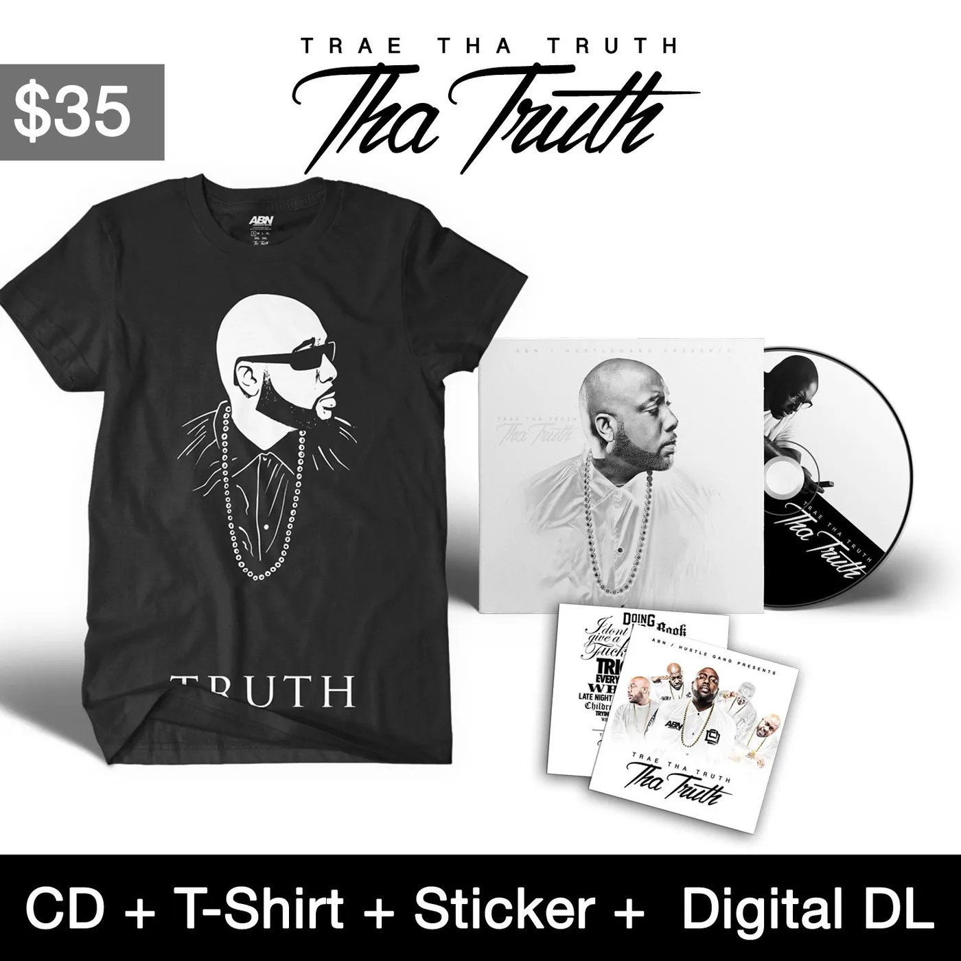Trae tha Truth & The Worlds Freshest "Tha Truth" CD + T-Shirt Bundle