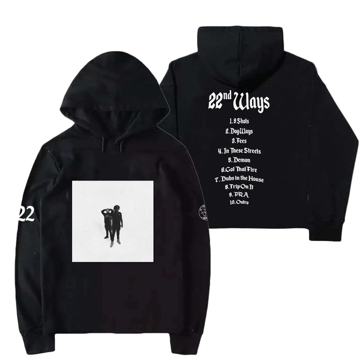 ALLBLACK 22nd Ways - Shadow Black Hoodie