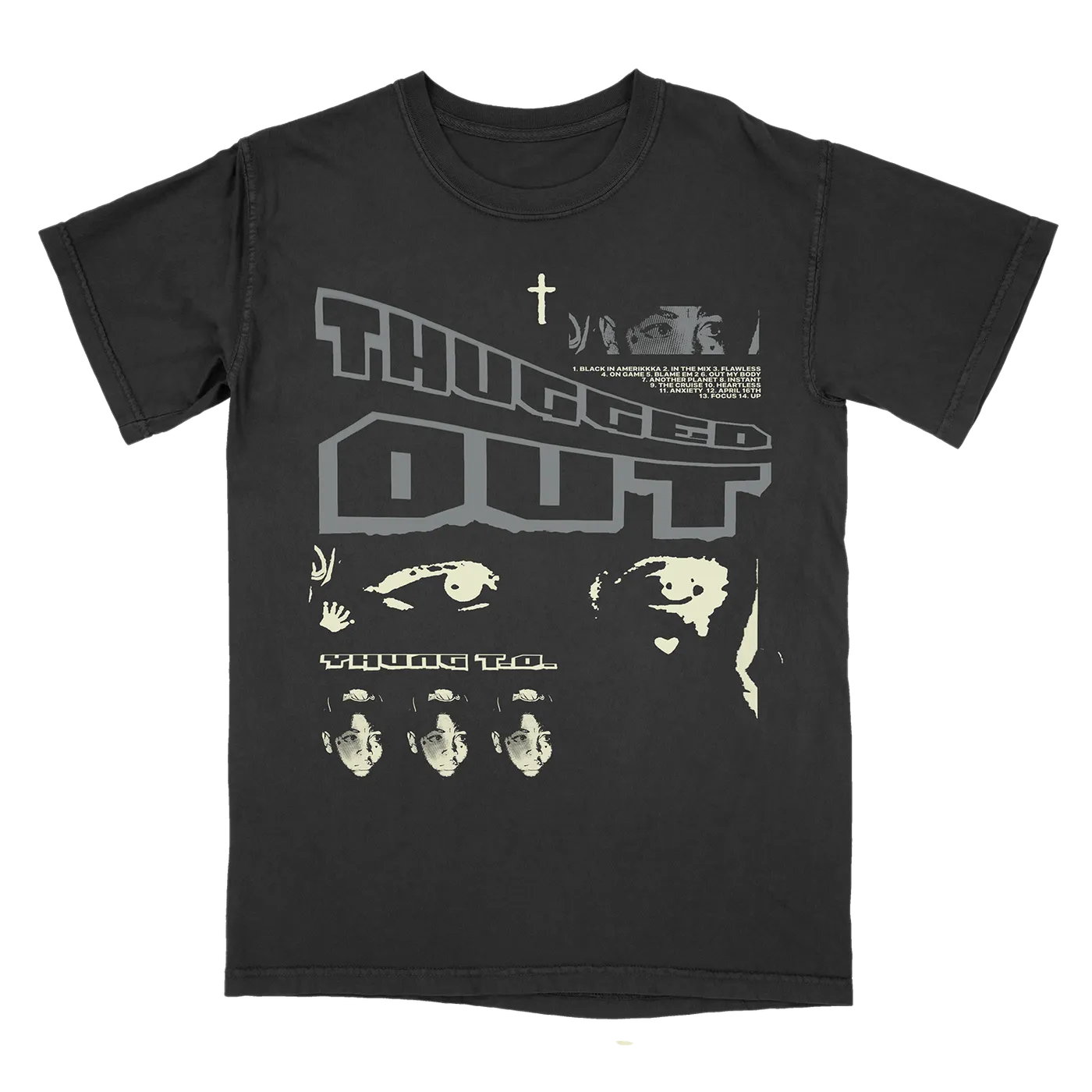 Yhung T.O. - Thugged Out Cross Black T-Shirt + Download