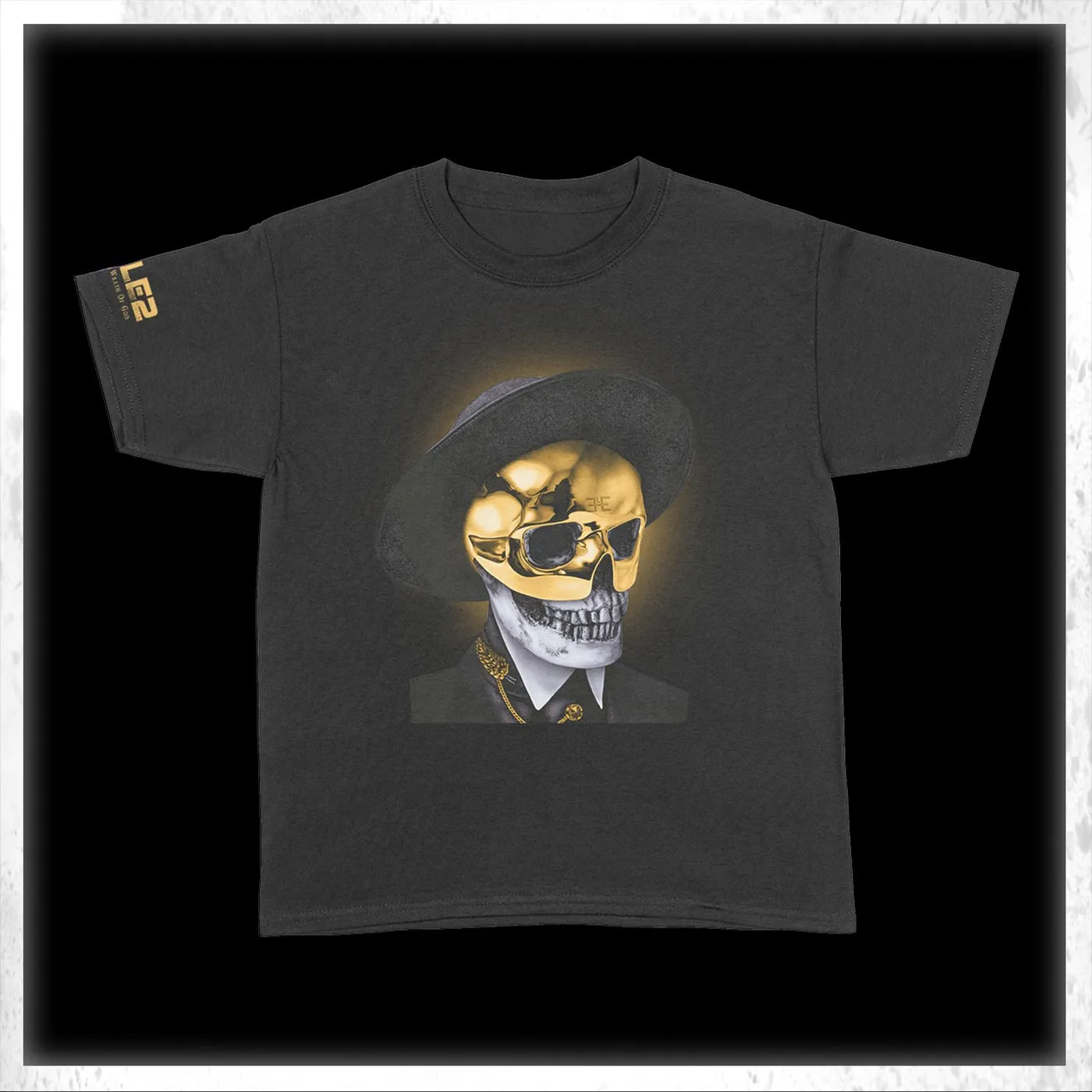 Busta Rhymes Gold Skull - Black T-Shirt