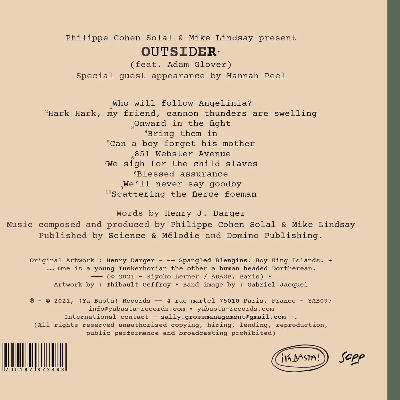 Philippe Cohen Solal & Mike Lindsay / Outsider - CD