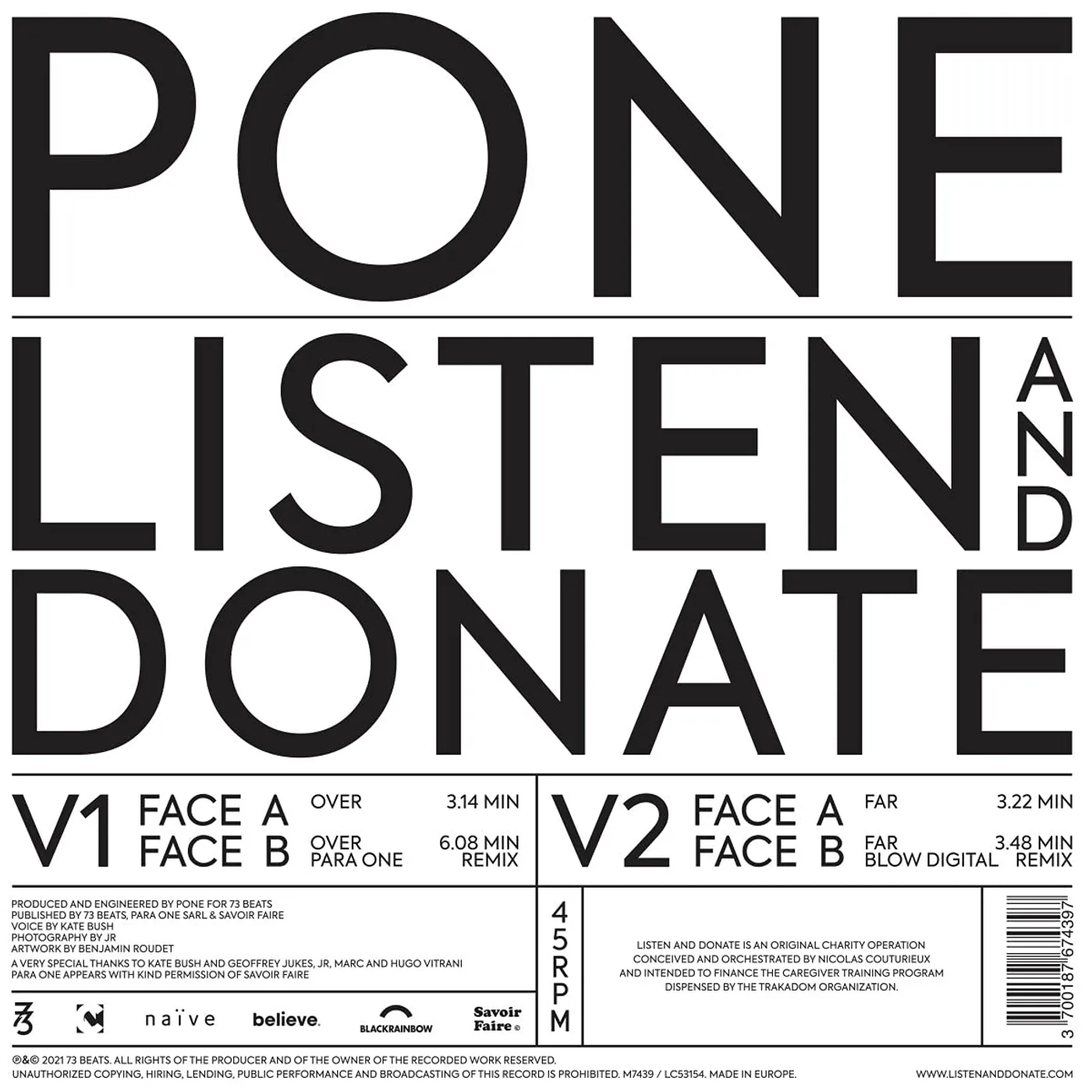 Pone / Listen and Donate (EP) - 2x12" Picture Disc (Vinyl)