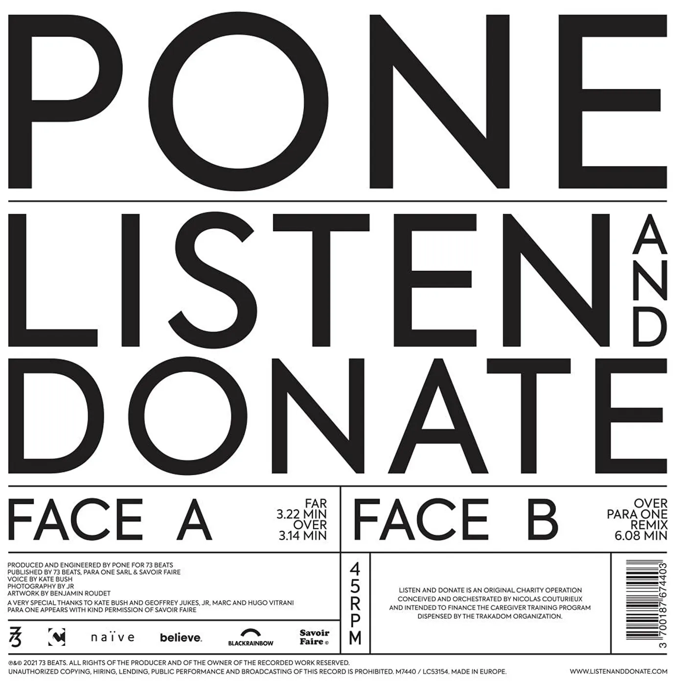 Pone / Listen and Donate (EP) - 12" Picture Disc (Vinyl)