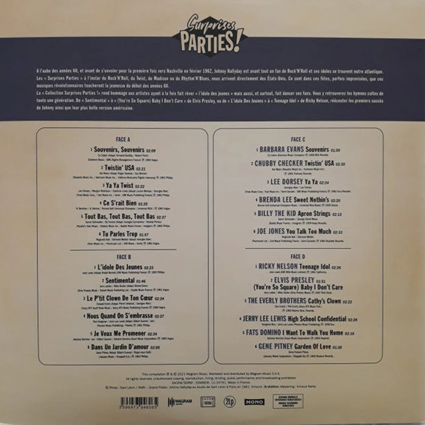 Various Artists  Johnny Hallyday / Ses Plus Belles Chansons Et Leur Version Américaine - LP (Vinyl)