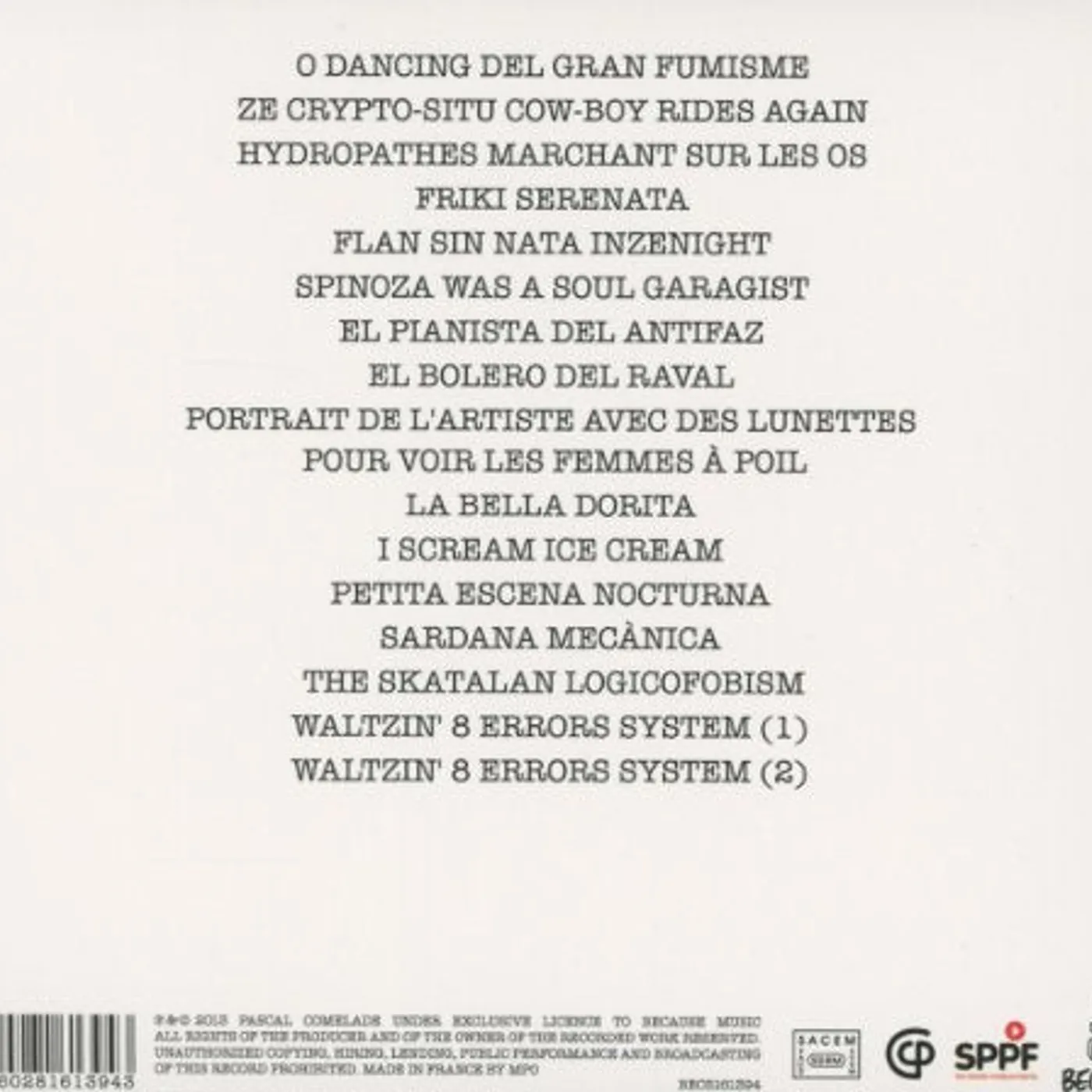 Pascal Comelade / El Pianista Del Antifaz - CD