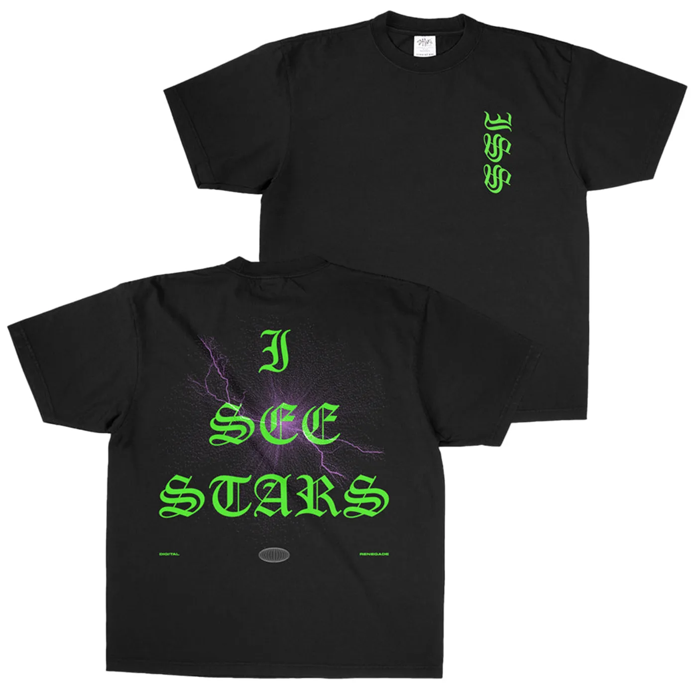 I See Stars - Lightning Shaka Black Garment Dyed T-Shirt