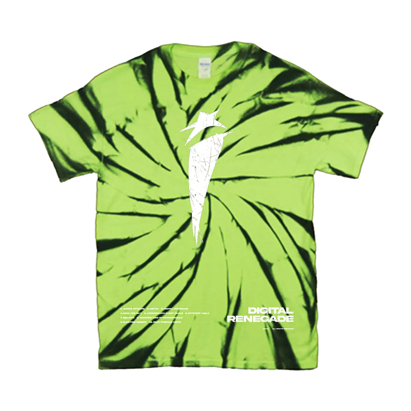 I See Stars - Tracklist Neon Green Vortex Dyed Tee