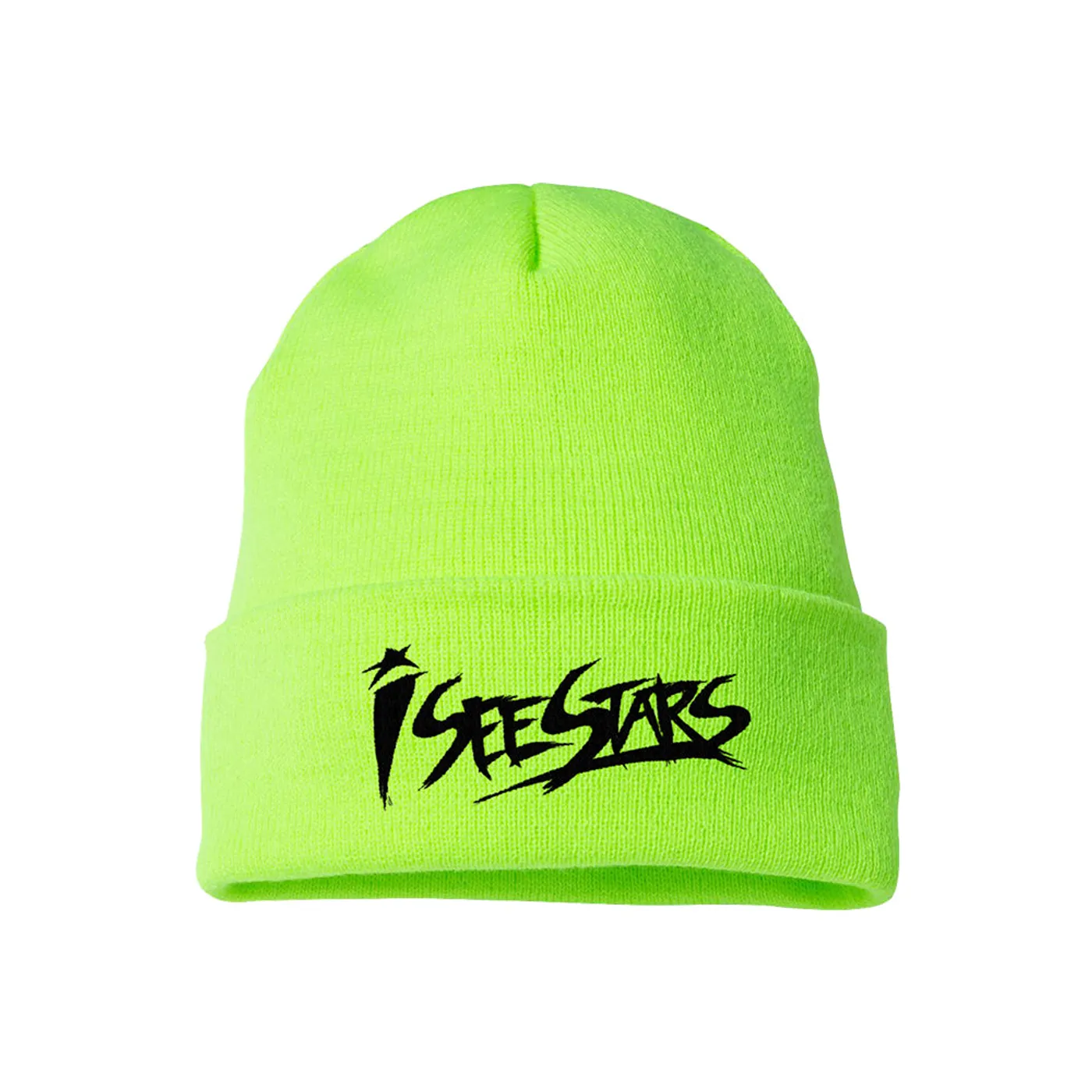 I See Stars - Neon Green Embroidered Logo Beanie