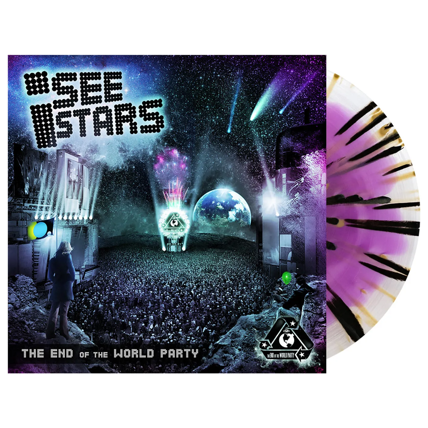 I See Stars - 'The End of the World Party' Vinyl (Purple in Clear w/ Black + Gold Splatter)