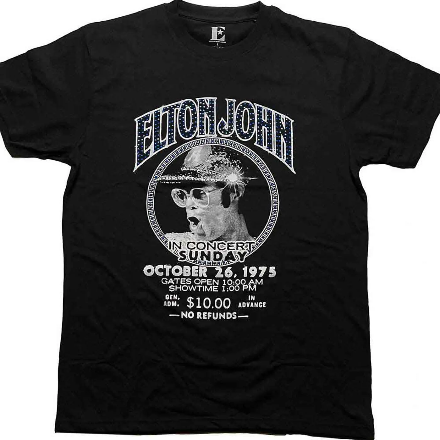 Elton John T Shirt - In Concert Diamante