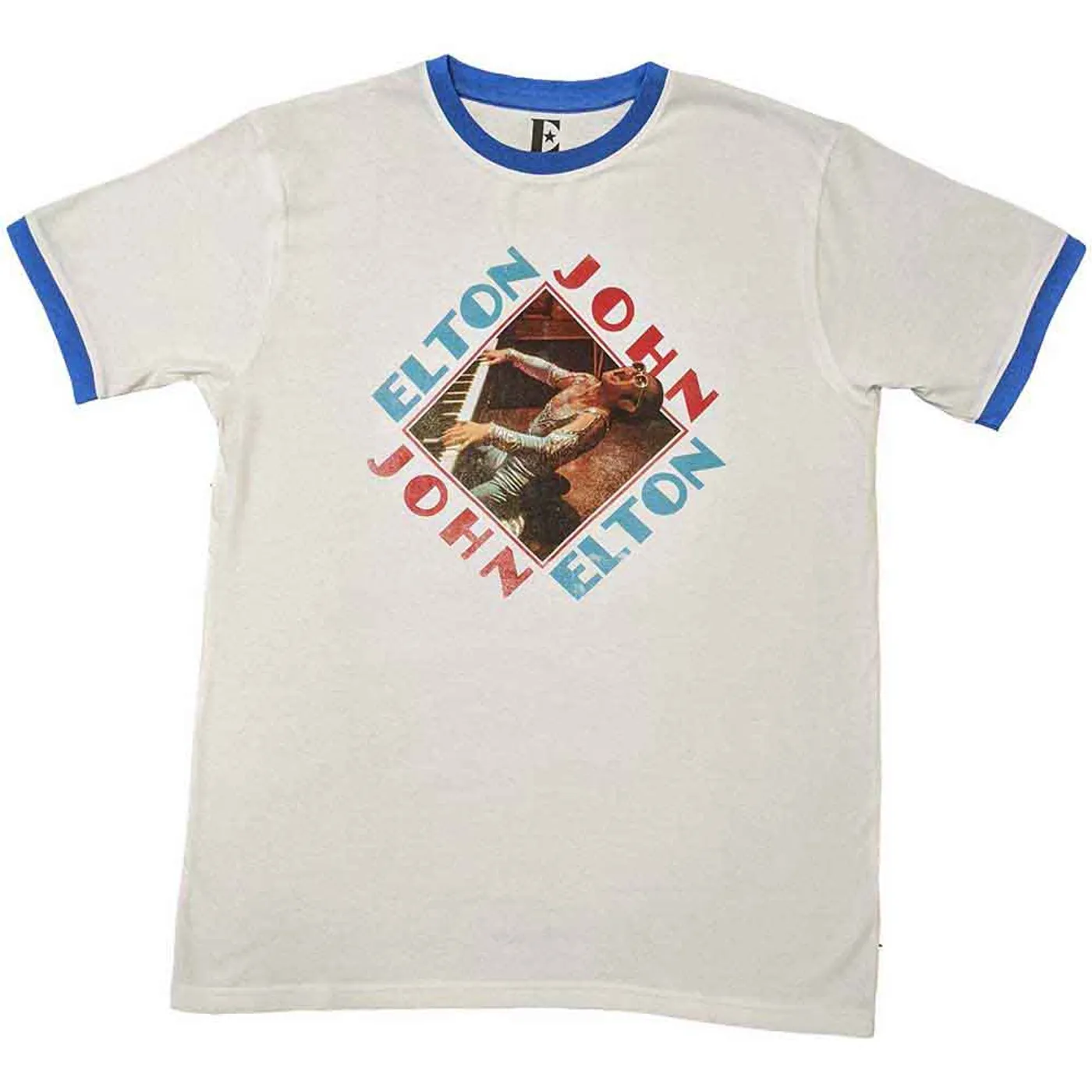 Elton John T Shirt - Piano Diamond Ringer
