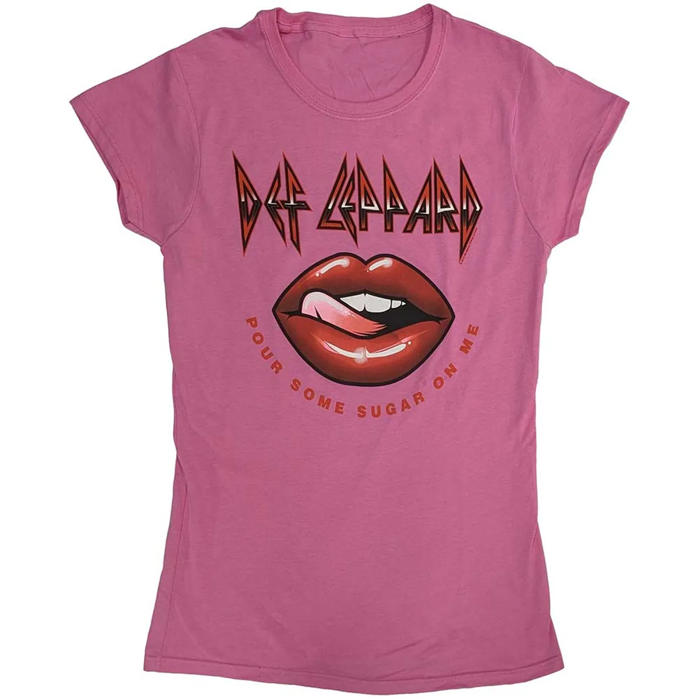Def Leppard Woman's T Shirt - Pour Some Sugar On Me Lips Tour 2019