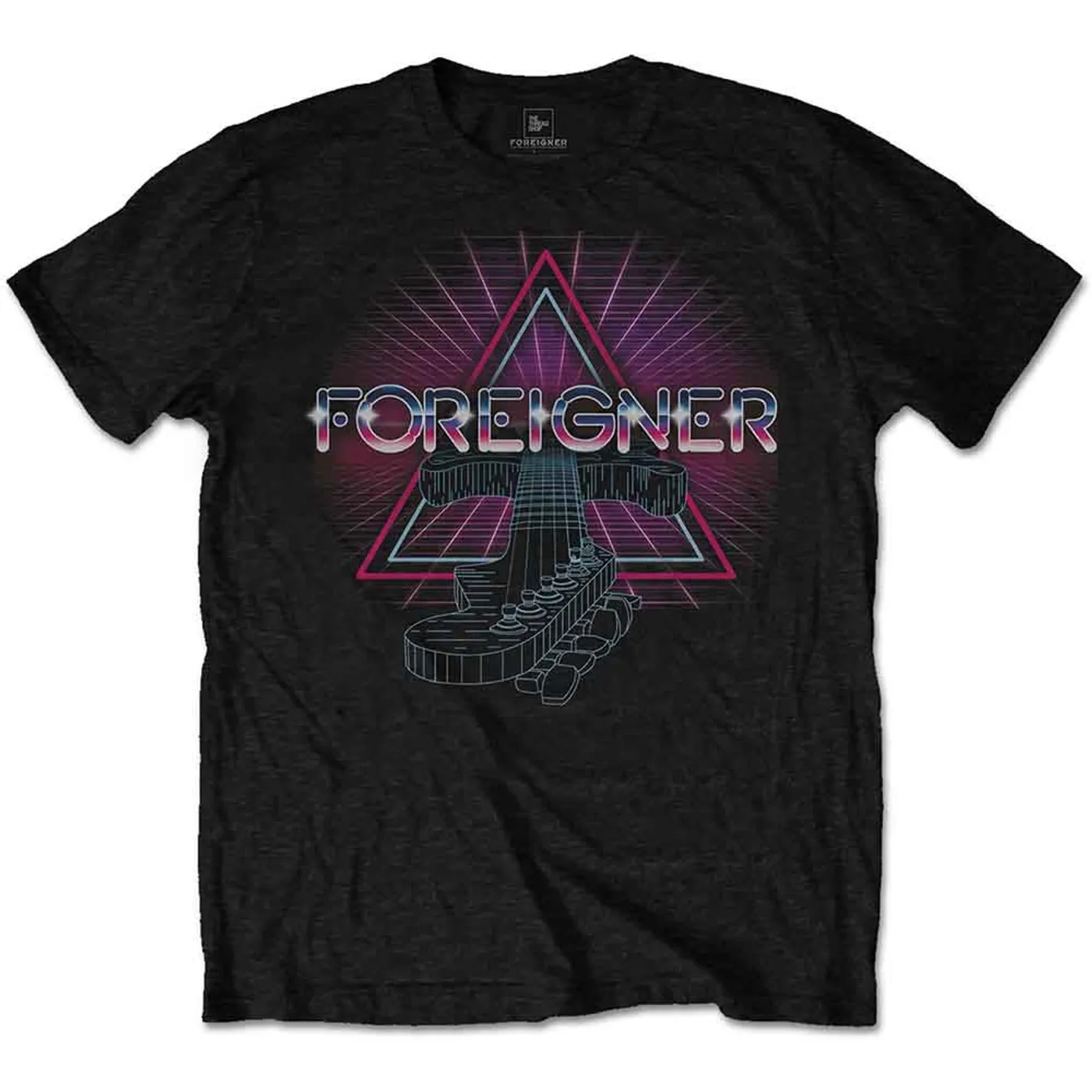 Foreigner T Shirt - Neon Guitar