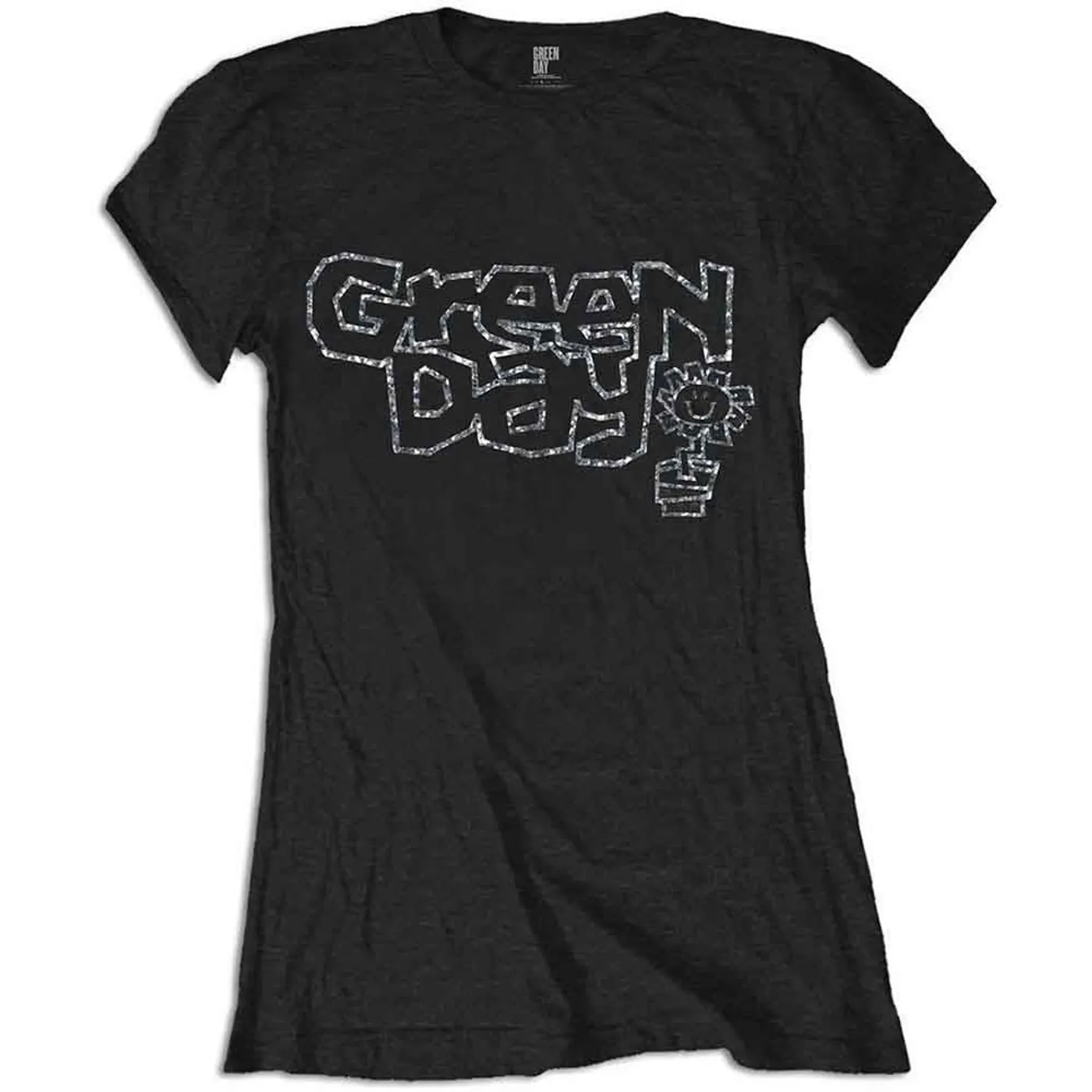 Green Day Woman's T Shirt - Flowerpot Diamante