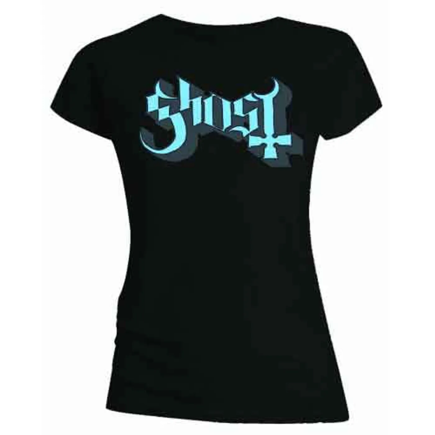 Ghost Woman's T Shirt - Blue/Grey Keyline Logo Skinny
