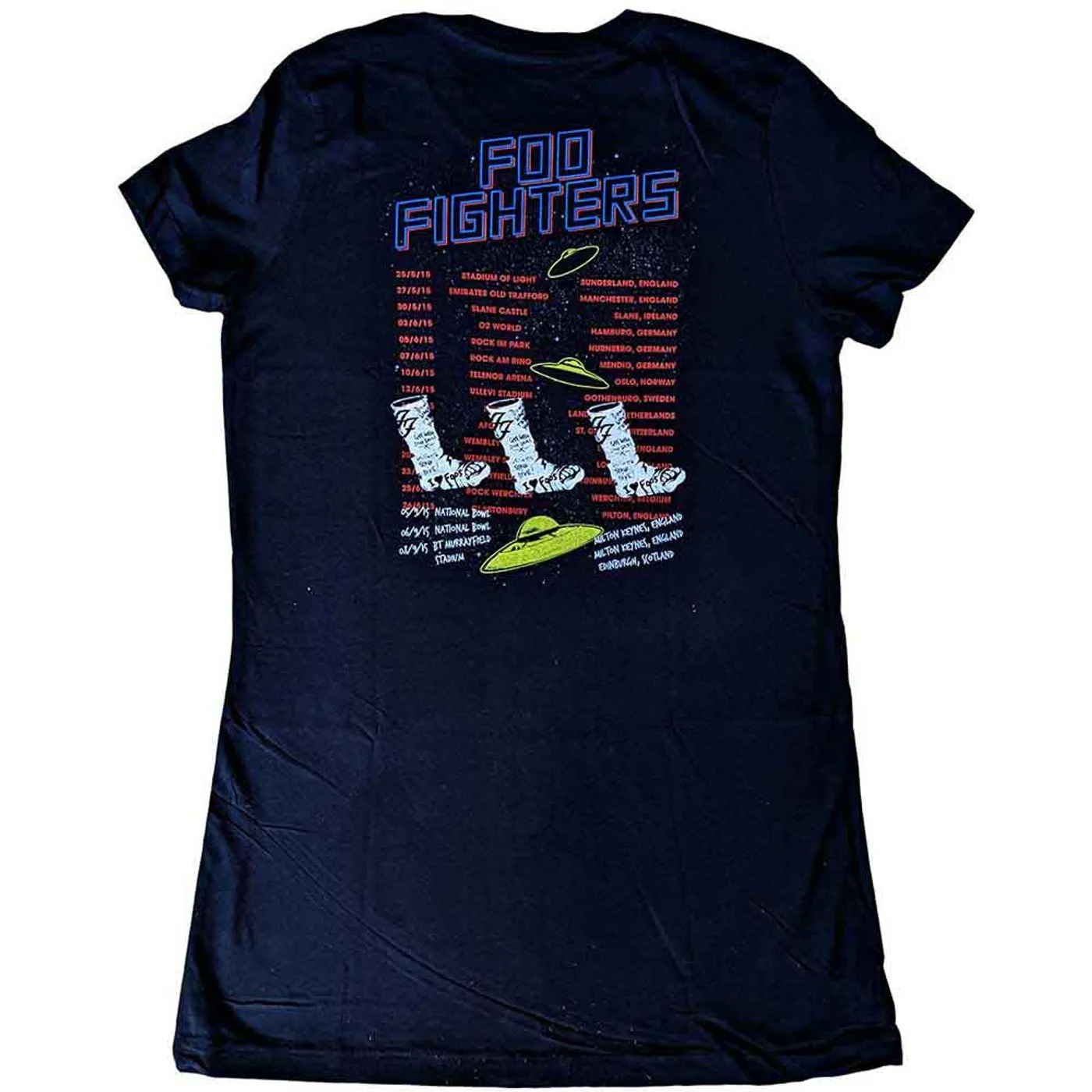 Foo Fighters Woman's T Shirt - UFOs 2015 European Tour