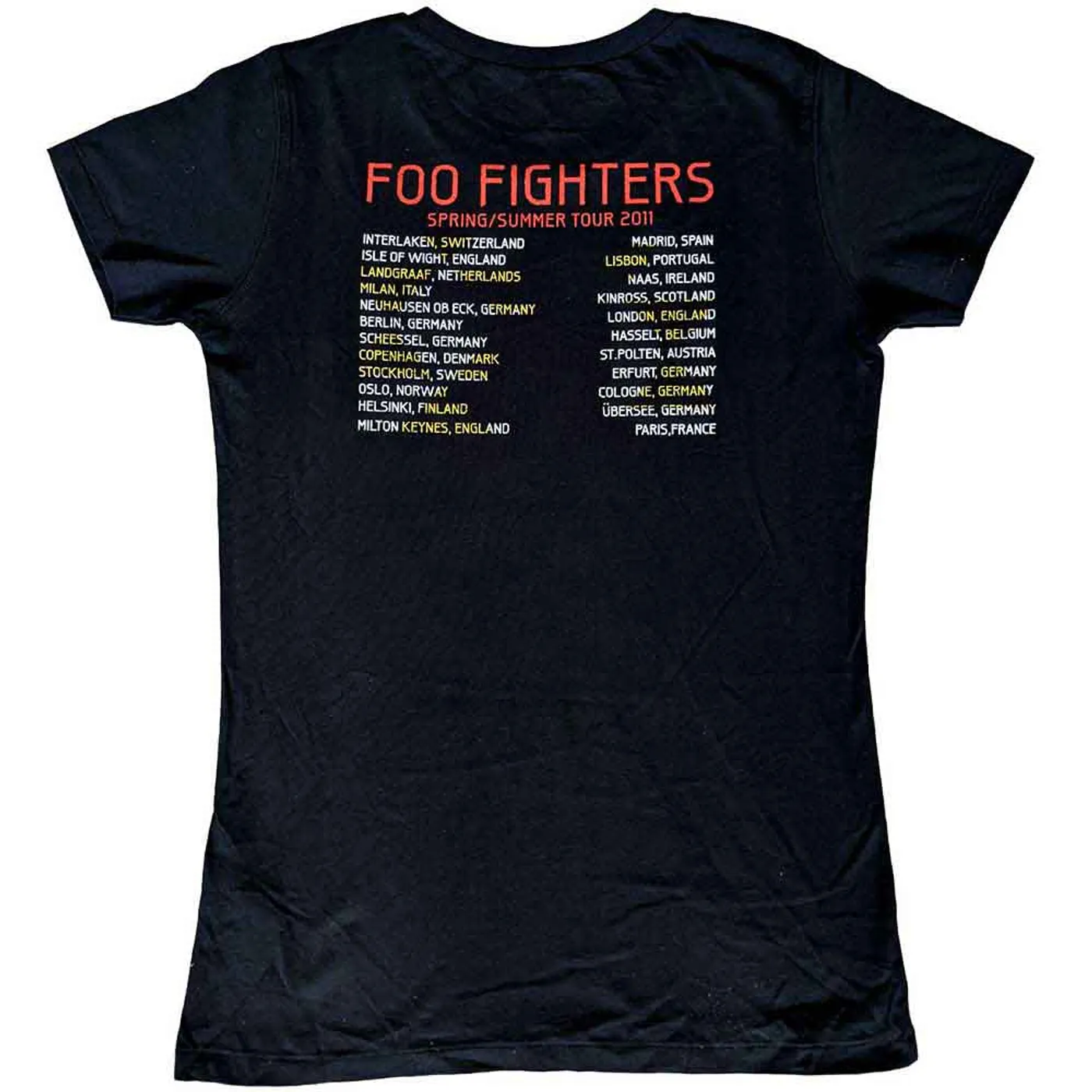Foo Fighters Woman's T Shirt - Wasting Light 2011 European Tour