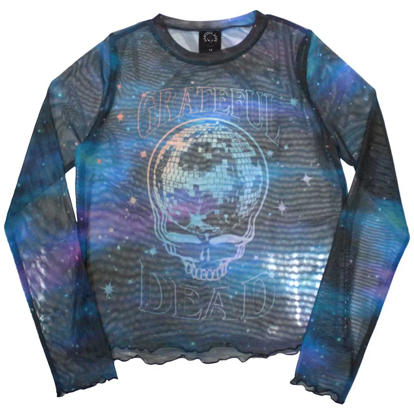 Grateful Dead Woman's Long Sleeve Crop Top - Stealy Glitter Ball