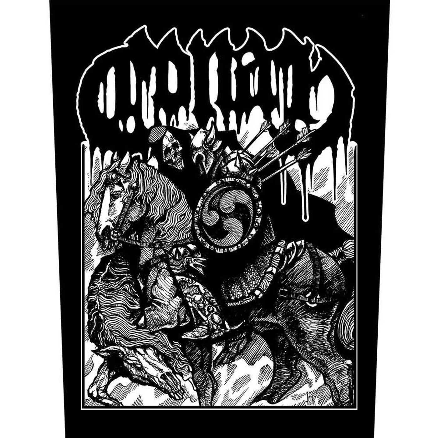Conan Patches - Woven Sew On - Horseback Battle Hammer