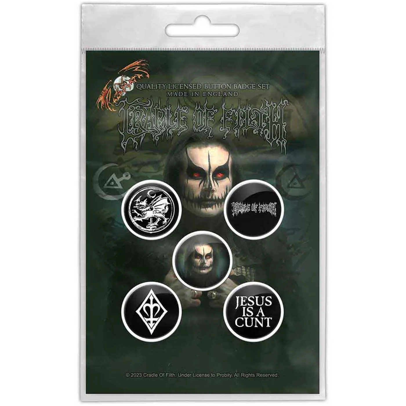 Cradle Of Filth Plastic Pin Badge - Hammer Of The Witches/Dani