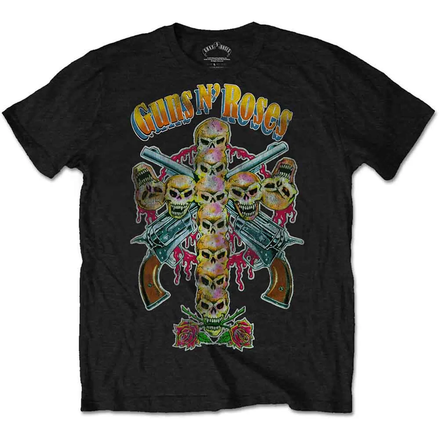 Guns N' Roses T Shirt - Skull Cross 80s