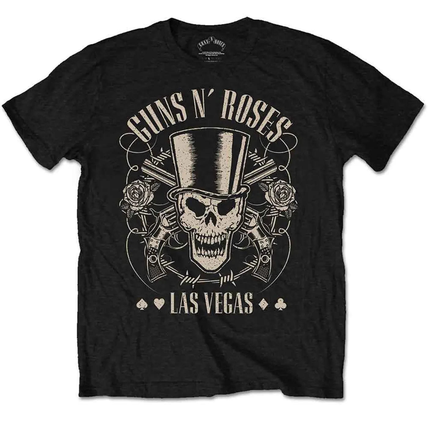 Guns N' Roses T Shirt - Top Hat Skull & Pistols LV