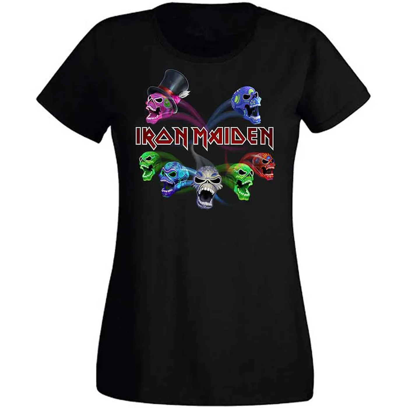 Iron Maiden Woman's T Shirt - LOTB Live Album Skulls