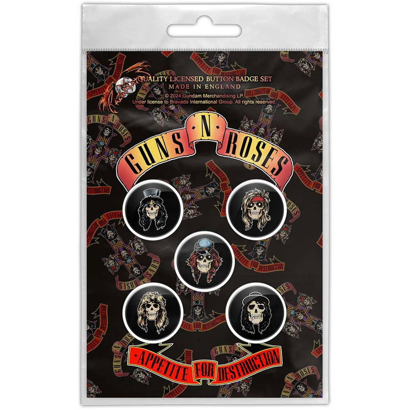Guns N' Roses Plastic Pin Badge - Appetite For Destruction