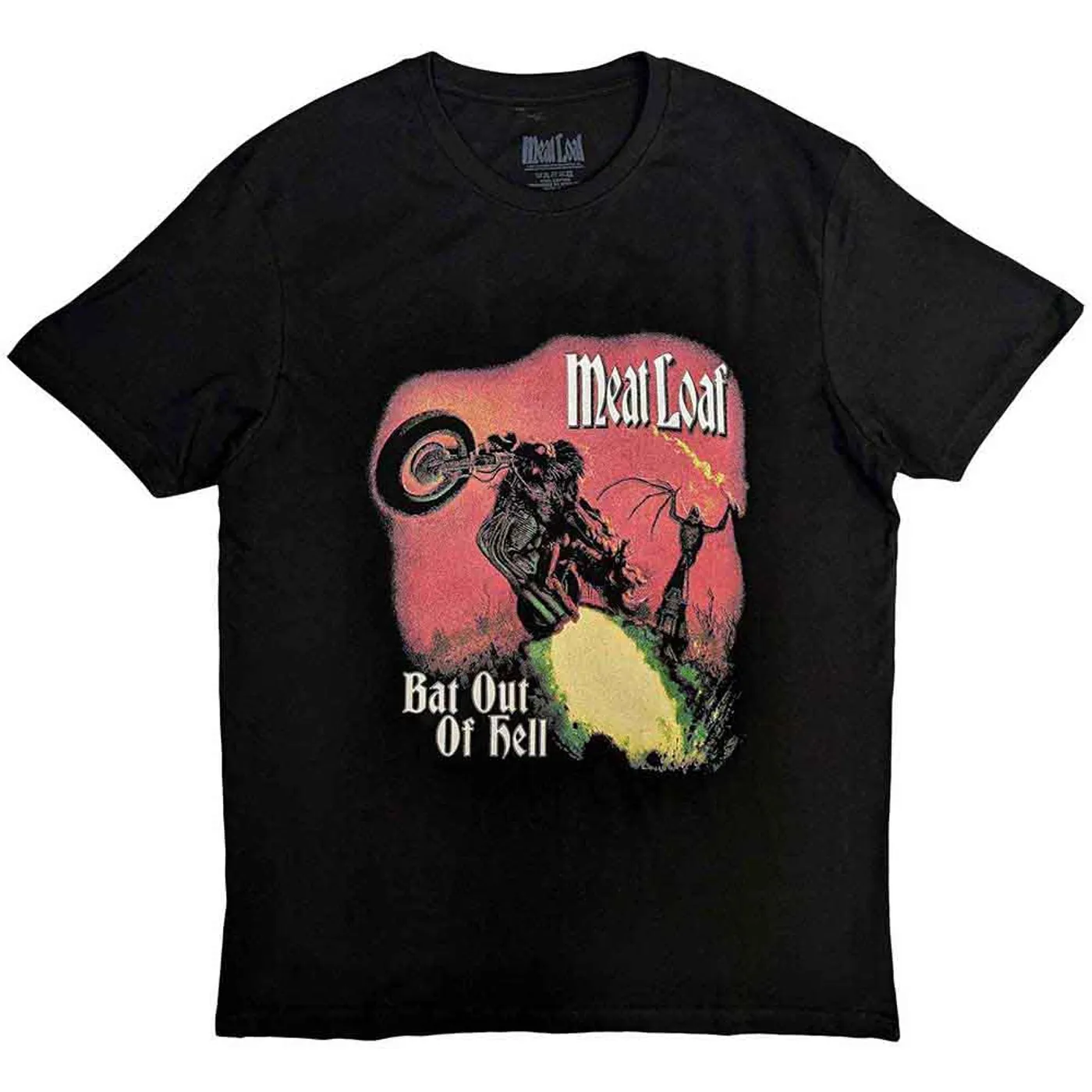 Meat Loaf T Shirt - Bat Out Of Hell Cover