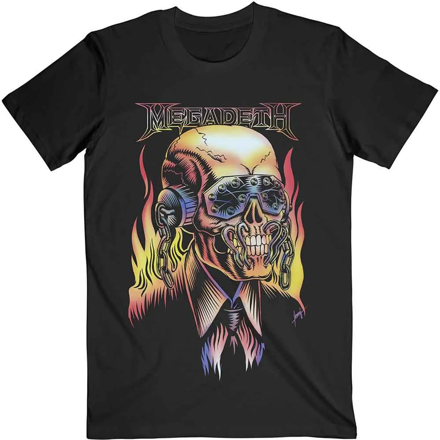 Megadeth T Shirt - Flaming Vic