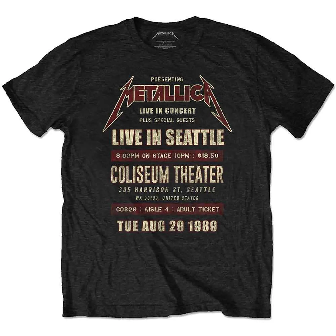 Metallica T Shirt - Seattle '89