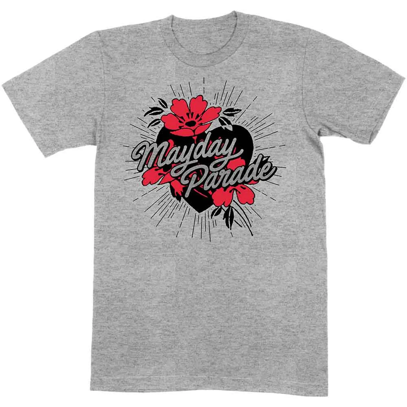 Mayday Parade T Shirt - Heart/Flowers