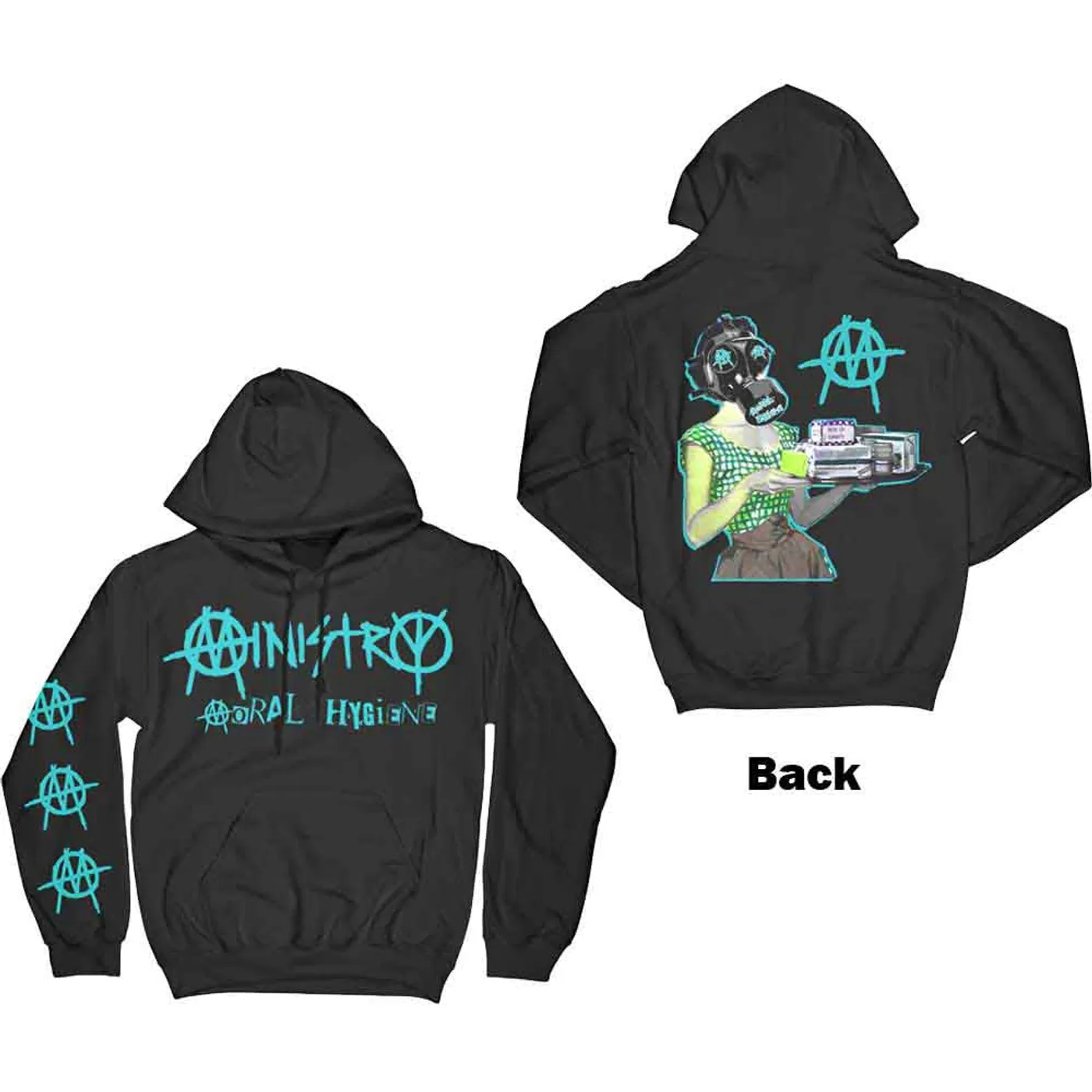 Ministry Hoodie - Moral Hygiene Gasmask & Sleeve Logos
