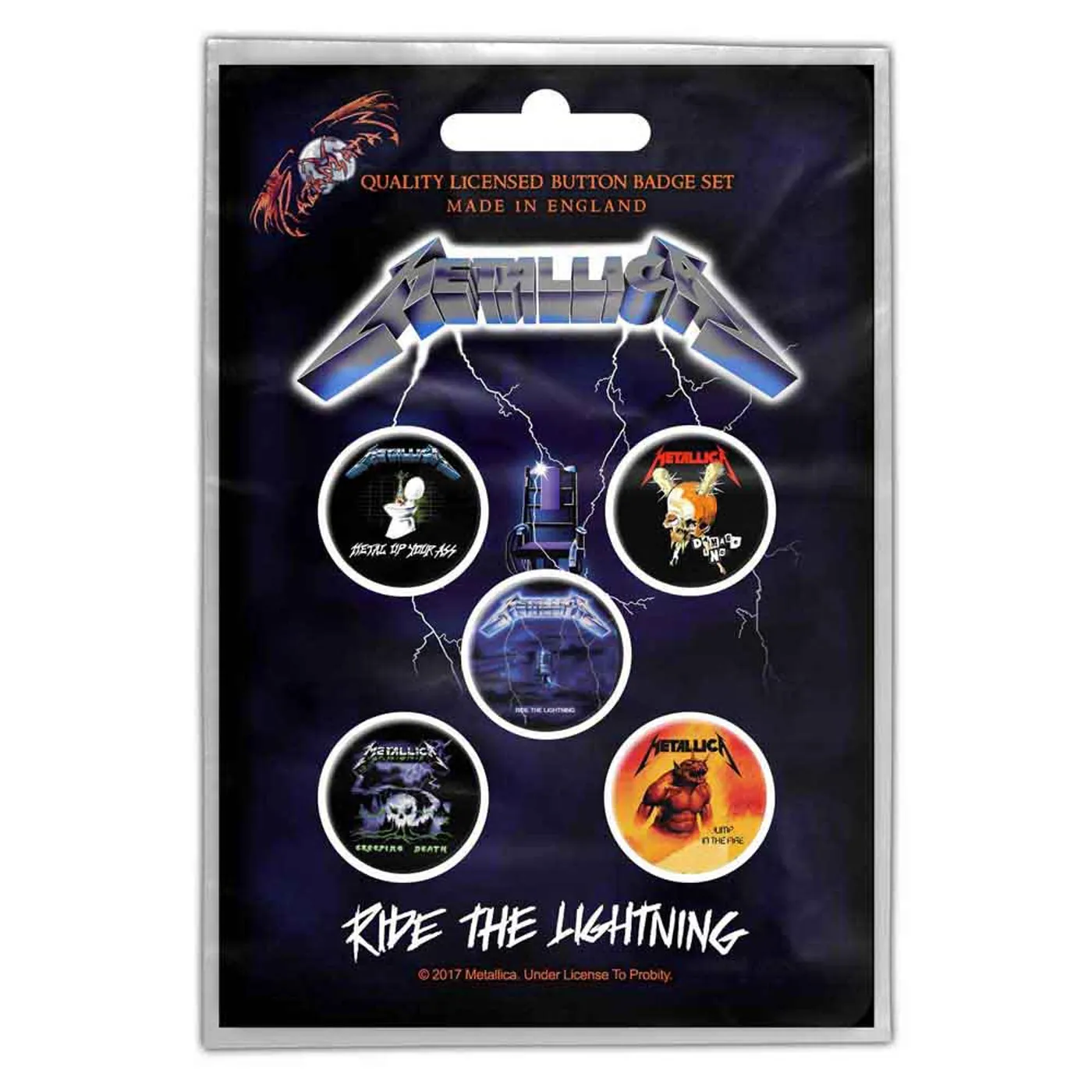 Metallica Plastic Pin Badge - Ride The Lightning