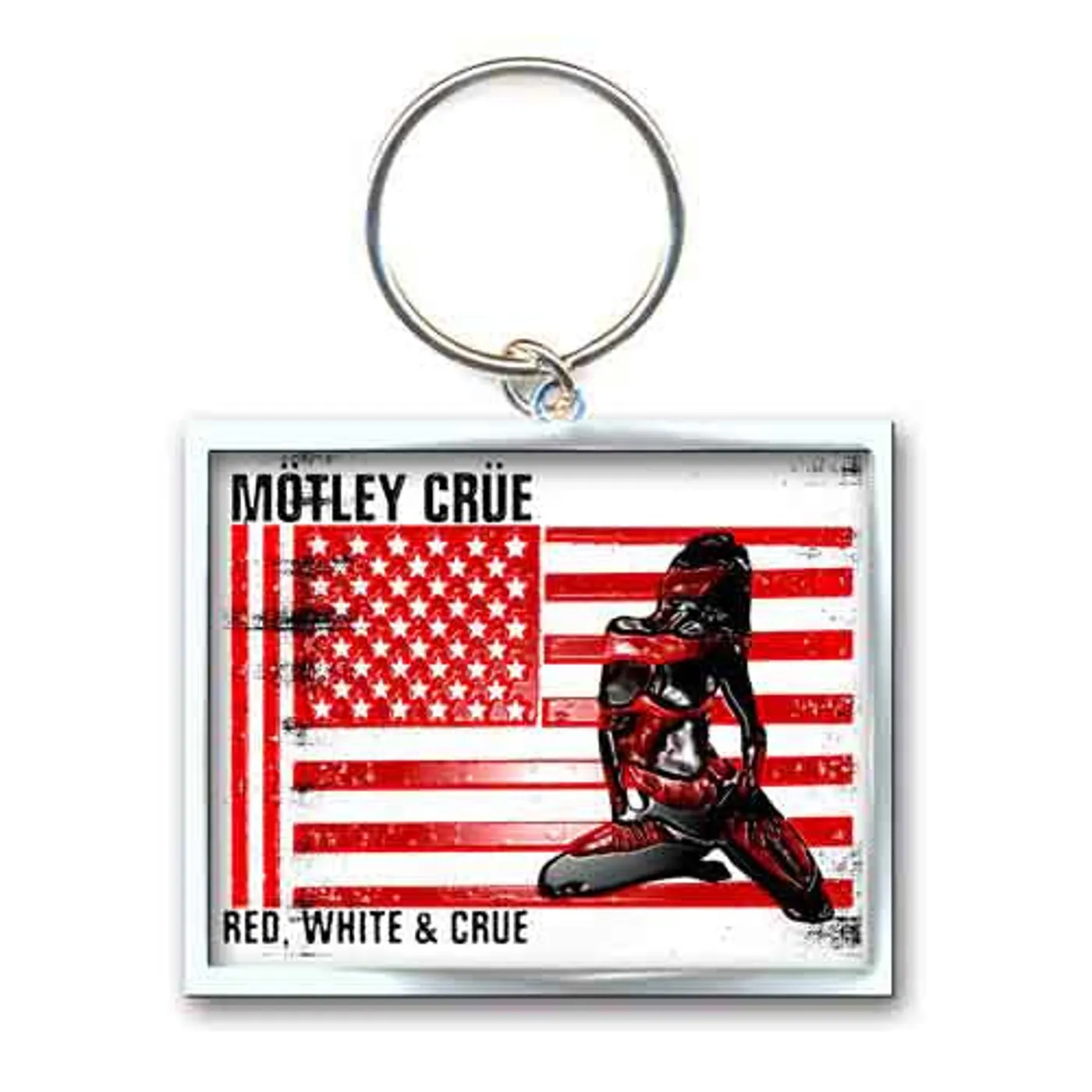 Mötley Crüe MÃ¶tley CrÃ¼e Keychains - Red White & Crue Logo