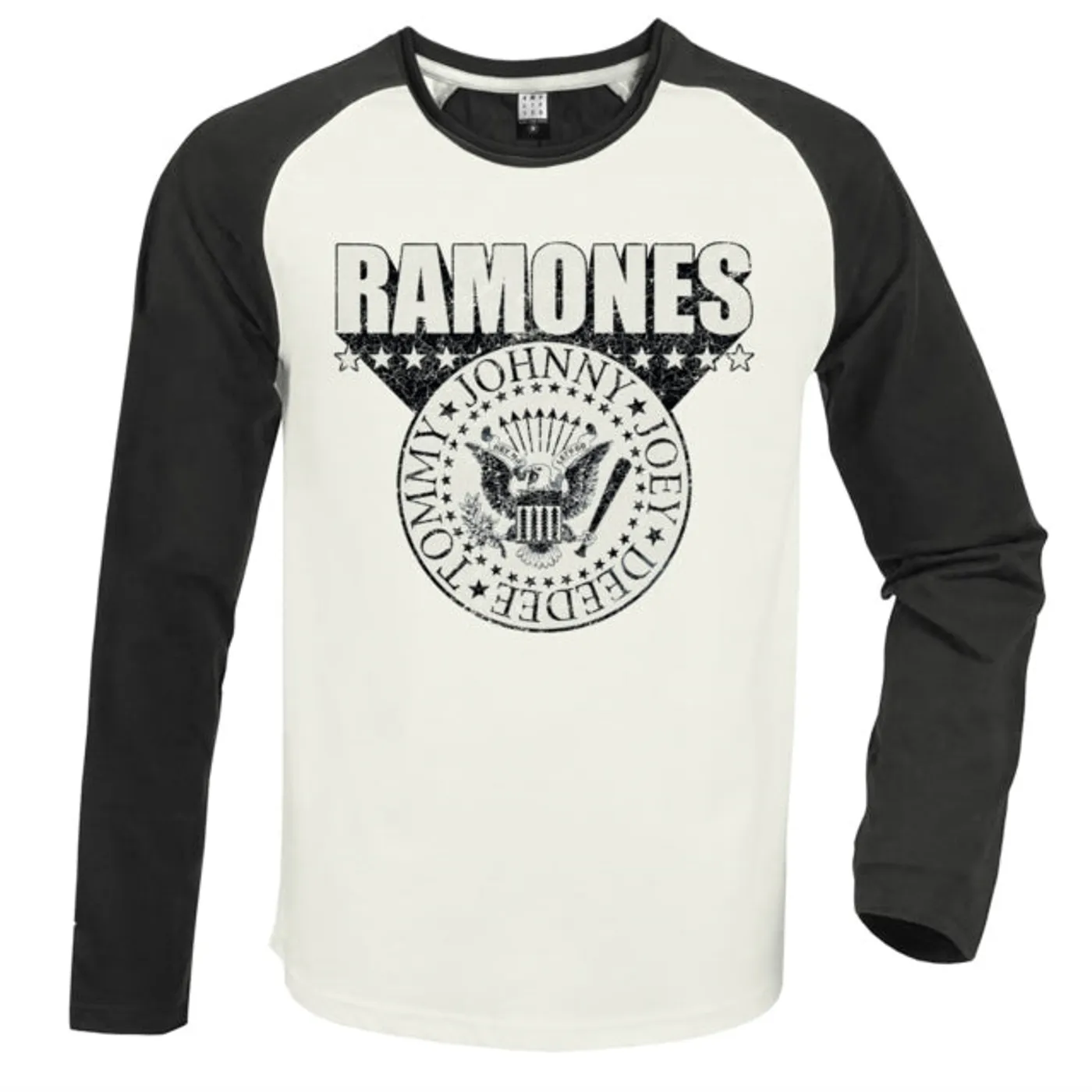 Ramones Baseball Jersey - 3D Crest White / Charcoal Amplified Vintage