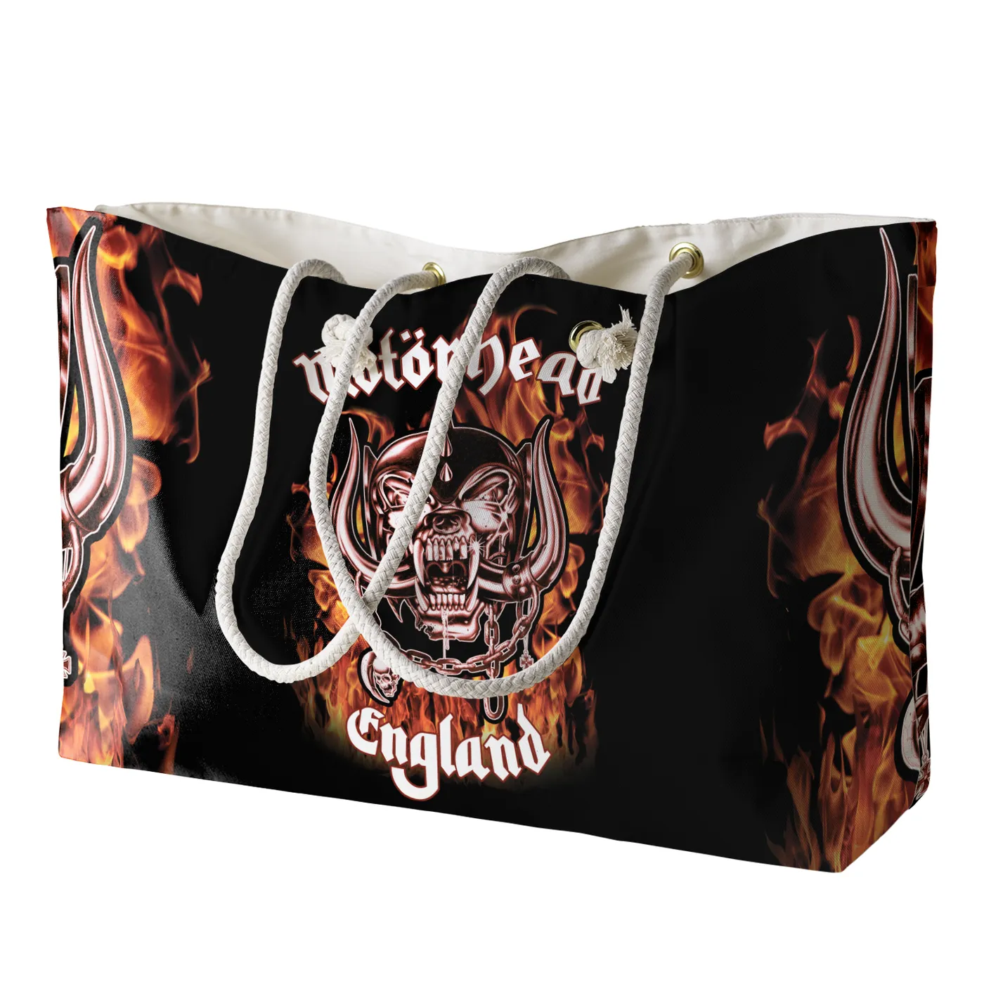 Rocksax Motörhead Rope Handled Beach Bag - Fire