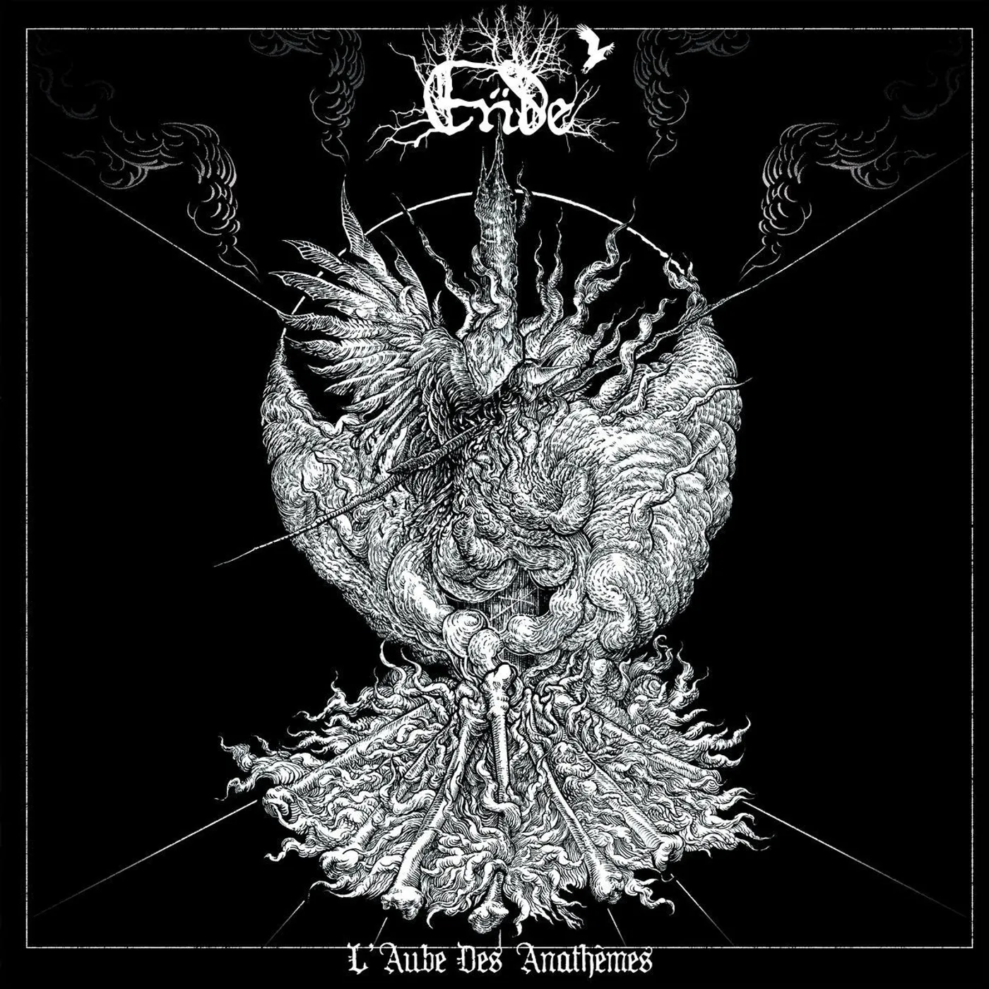 Ende LP - L'Aube Des AnathÃ¨mes (Half Opaque White / Half Black Vinyl)
