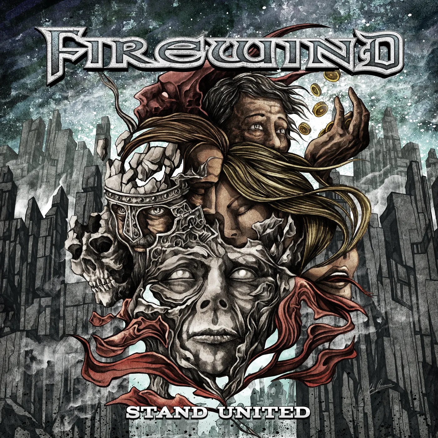Firewind LP - Stand United (Silver/White/Black Marble Vinyl)