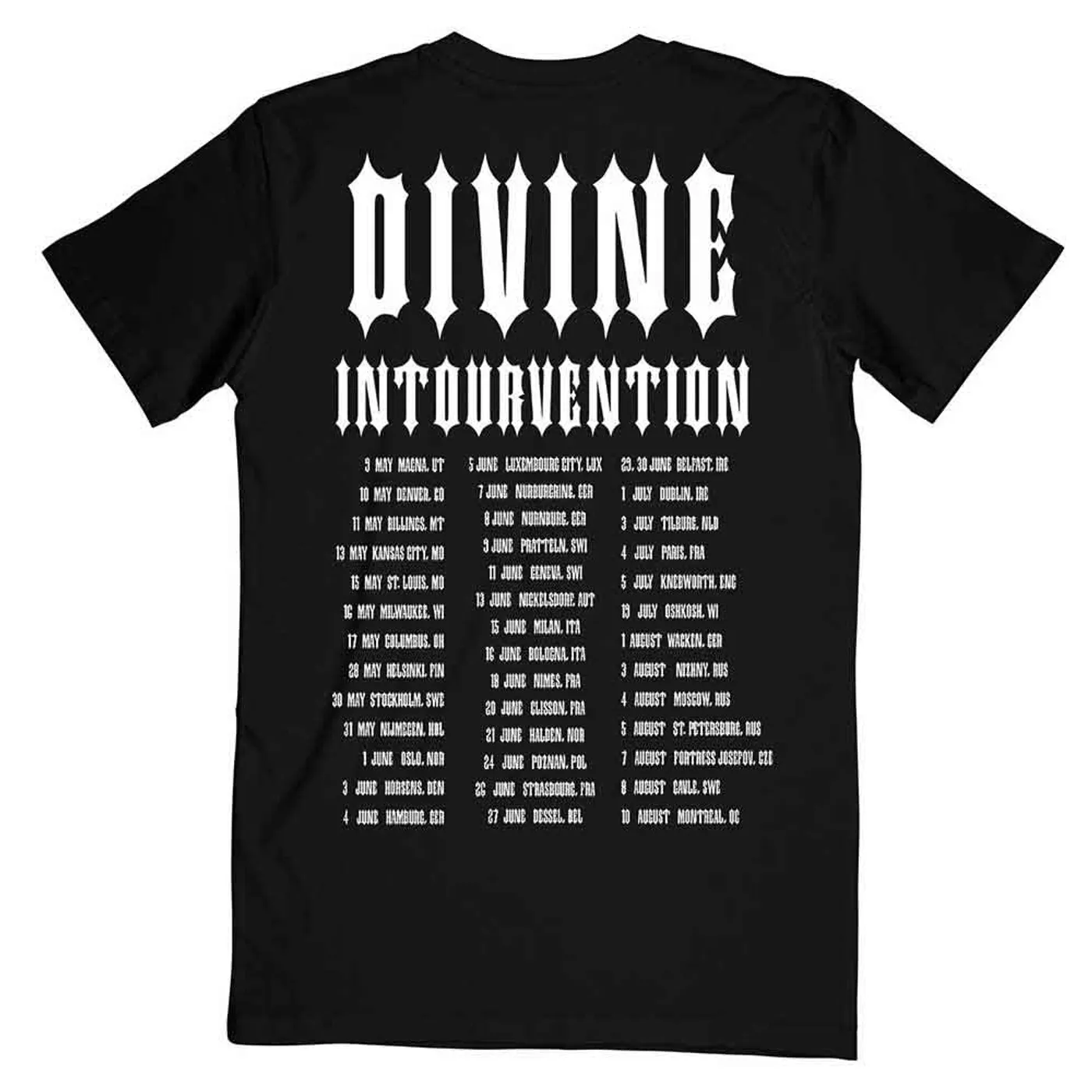 Slayer T Shirt - Divine Intervention 2014 Dates