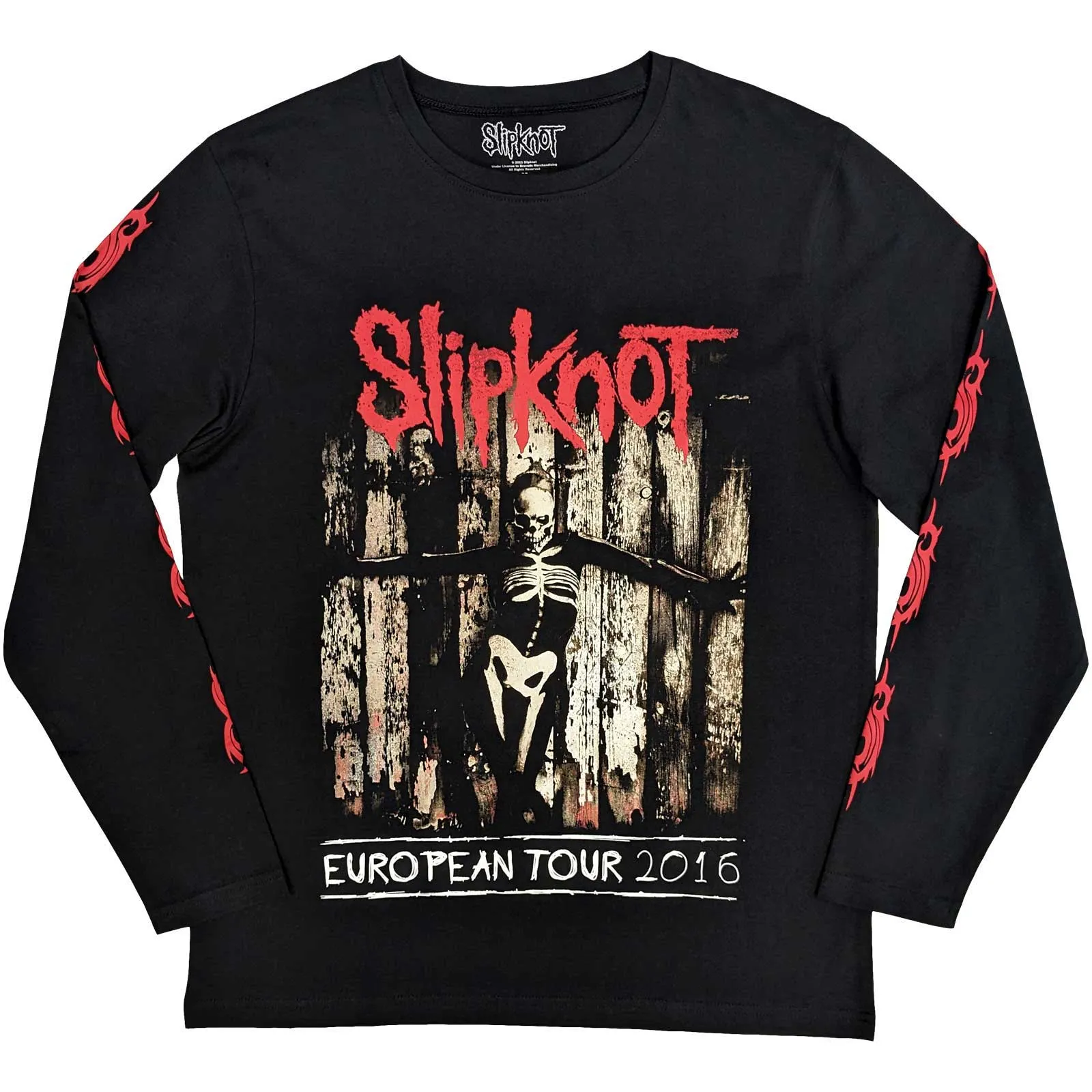 Long Sleeve T Shirt - Skeleton Flag